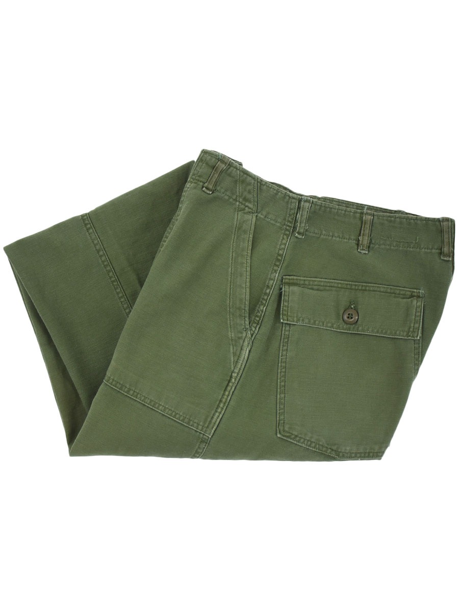 60s us army OG-107 ベイカーパンツ ボタンフライ 30×29 60's～ U.S.ARMY ベイカーパンツ ボタンフライ 実寸(32x30.5位) | SOLD
