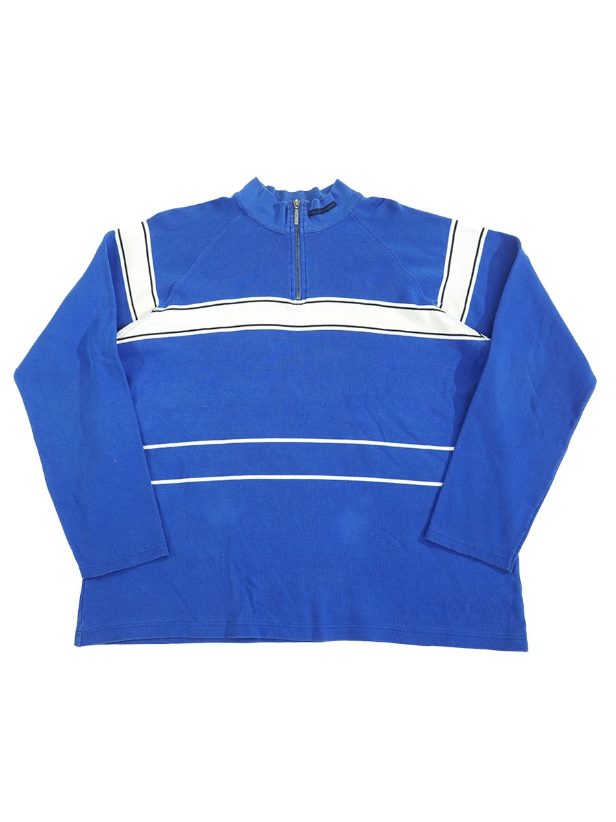 POLO SPORT 100％コットン ハーフジップ カットソー ブルー 表記(XL)