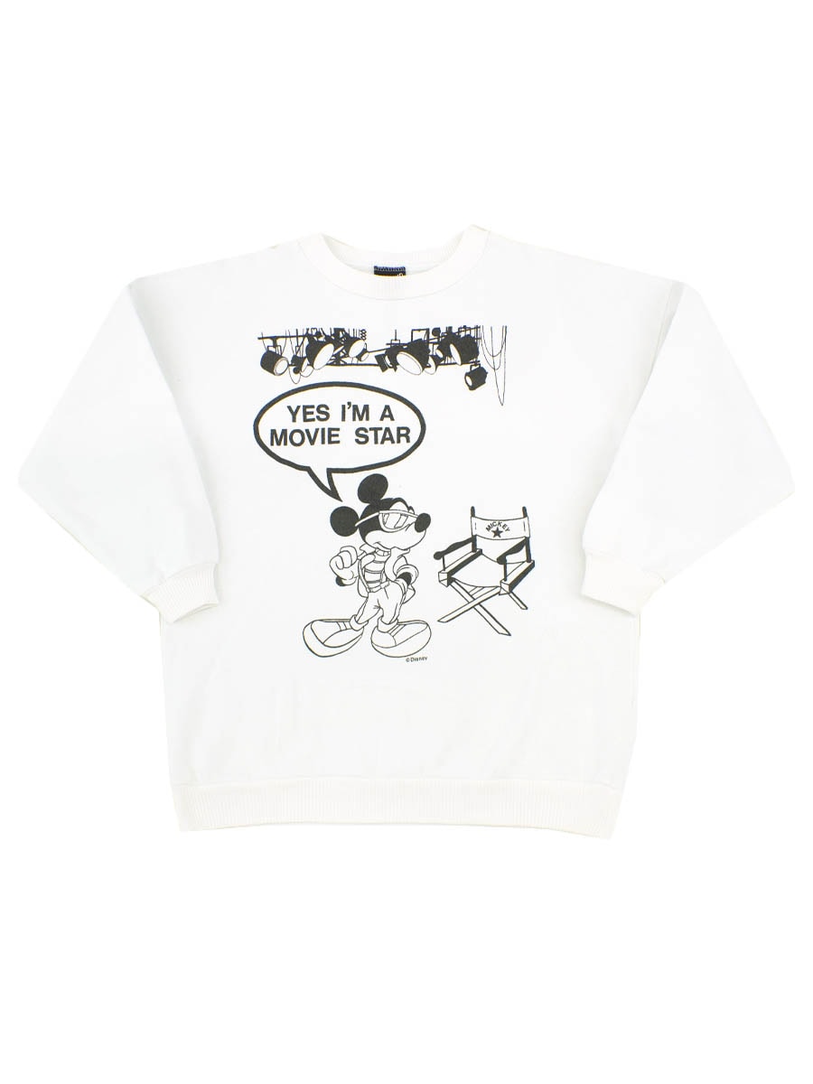 80's DIAMOND DUST ミッキーマウス ''YES I'M A MOVIE STAR'' スウェット 表記(XL)