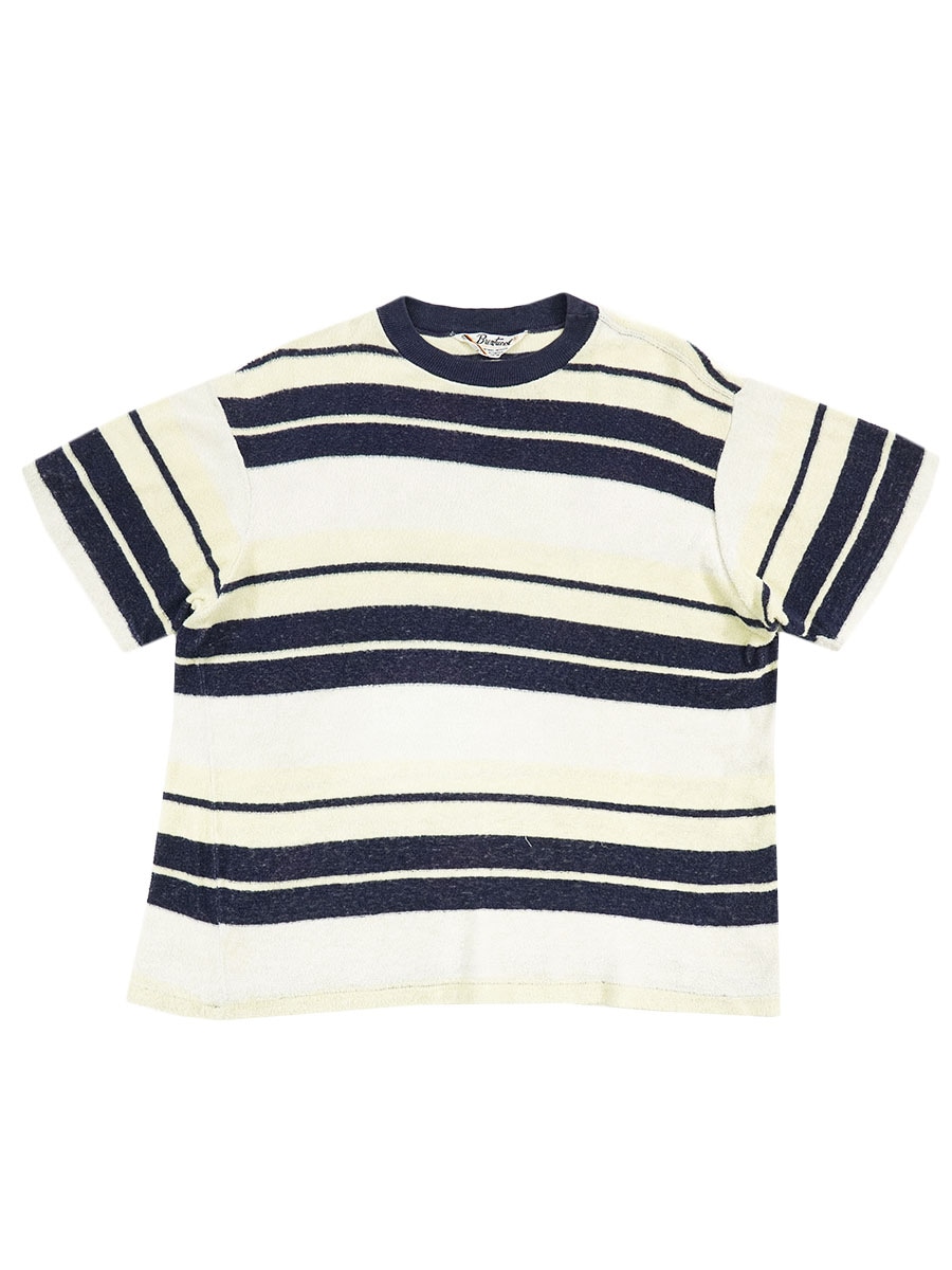 70's Brentwood 好配色ボーダー パイルTシャツ 表記(L)