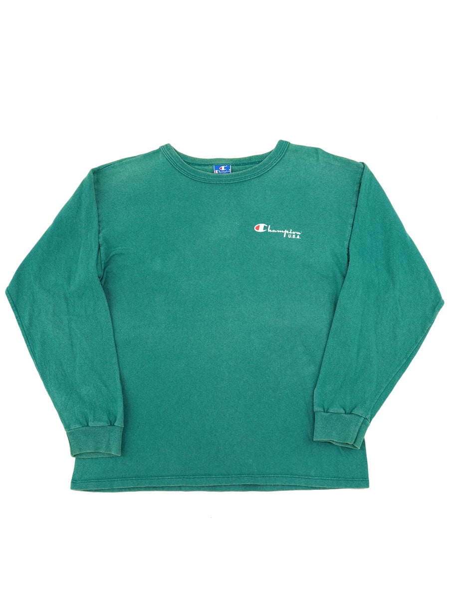 90's チャンピオン スクリプトロゴ ロングスリーブTシャツ 表記(L) USA製