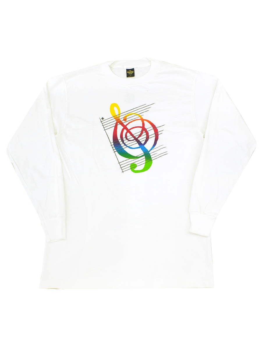 80's Anvil ''apple IIGS COLLEGE'' 両面プリント ロングスリーブTシャツ USA製 表記(L) DEAD