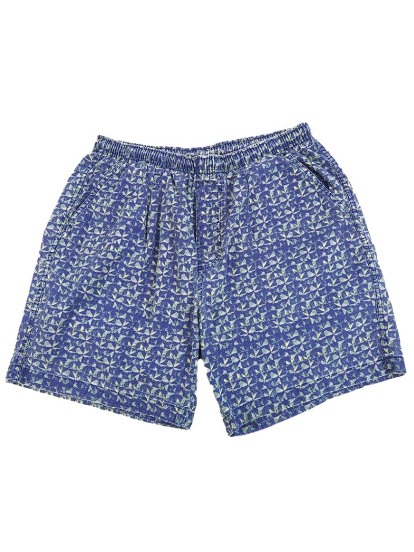 80's OCEAN PACIFIC 総柄 100%コットン ショーツ 表記(L) USA製