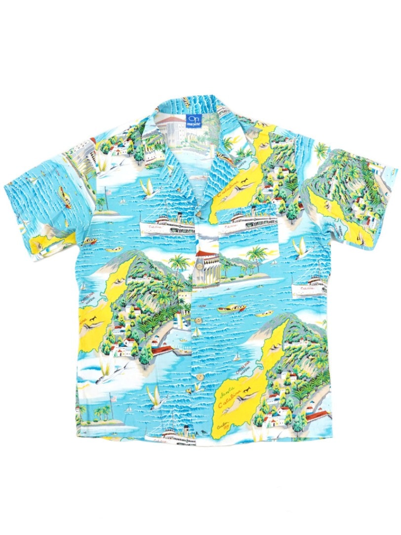 70's～ OP ''Santa Catalina'' ハワイアンシャツ 実寸(S位)