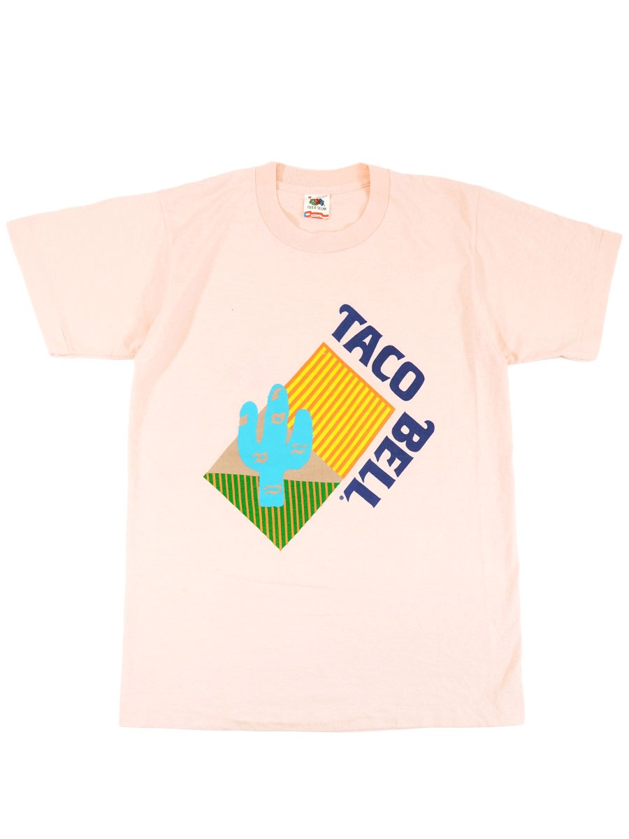 80's～ FRUIT OF THE LOOM ''タコベル'' Tシャツ ライトピンク 表記(M) USA製