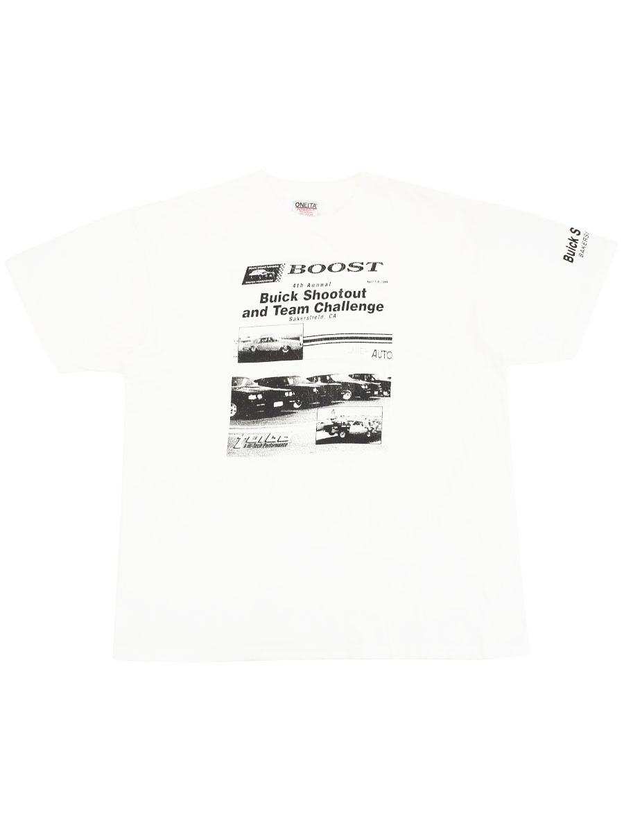 90's ONEITA ''Buick Shootout'' 両面袖プリント Tシャツ 表記(XL)