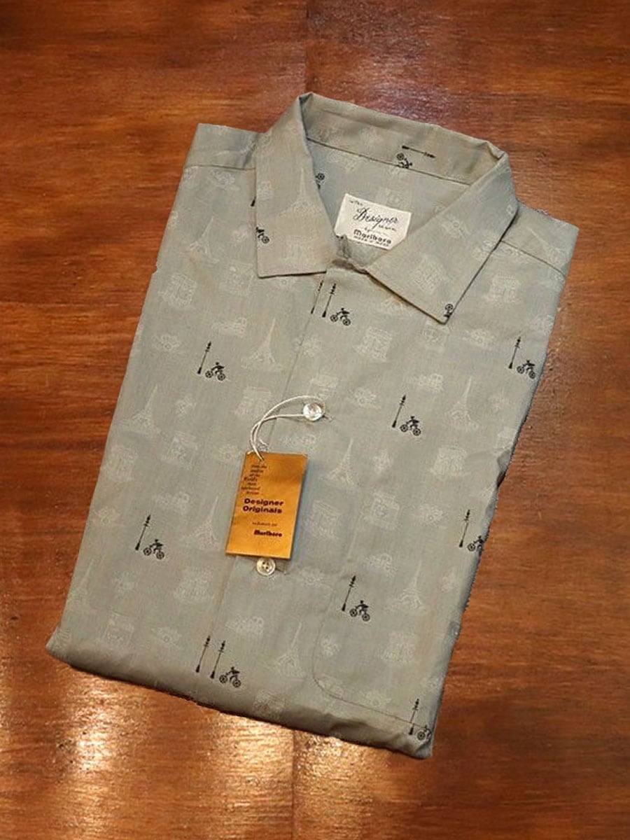 1960s DEAD STOCK S/S COTTON SHIRT, Size Ｌ