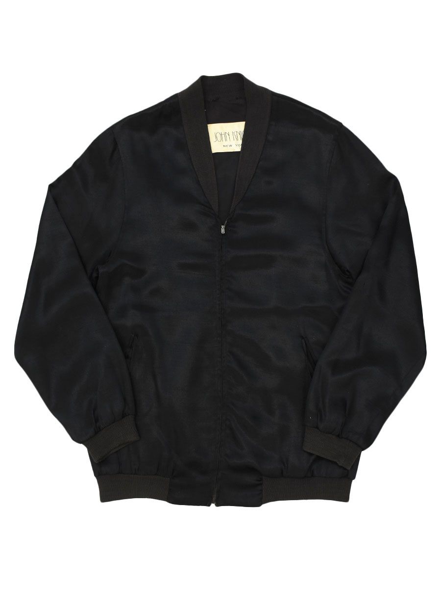 50's JOHN KNIGHT サテンブルゾン ブラック 実寸(M位)
