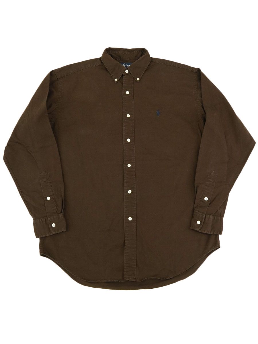 ラルフローレン BLAIRE 100%コットン B.D.シャツ 表記(M) チョコ