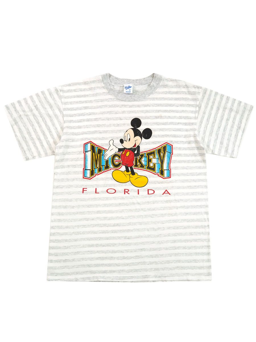90's Velva Sheen ''FLORIDA'' ミッキーマウス プリントTシャツ 表記(L) USA製