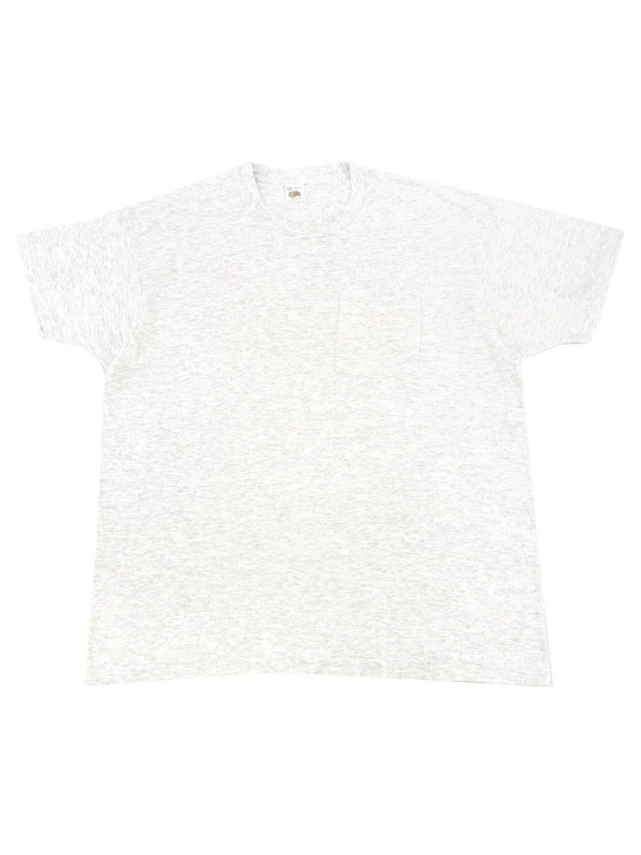 90's FRUIT OF THE LOOM 無地 ポケットTシャツ グレー 表記(XXXL) USA