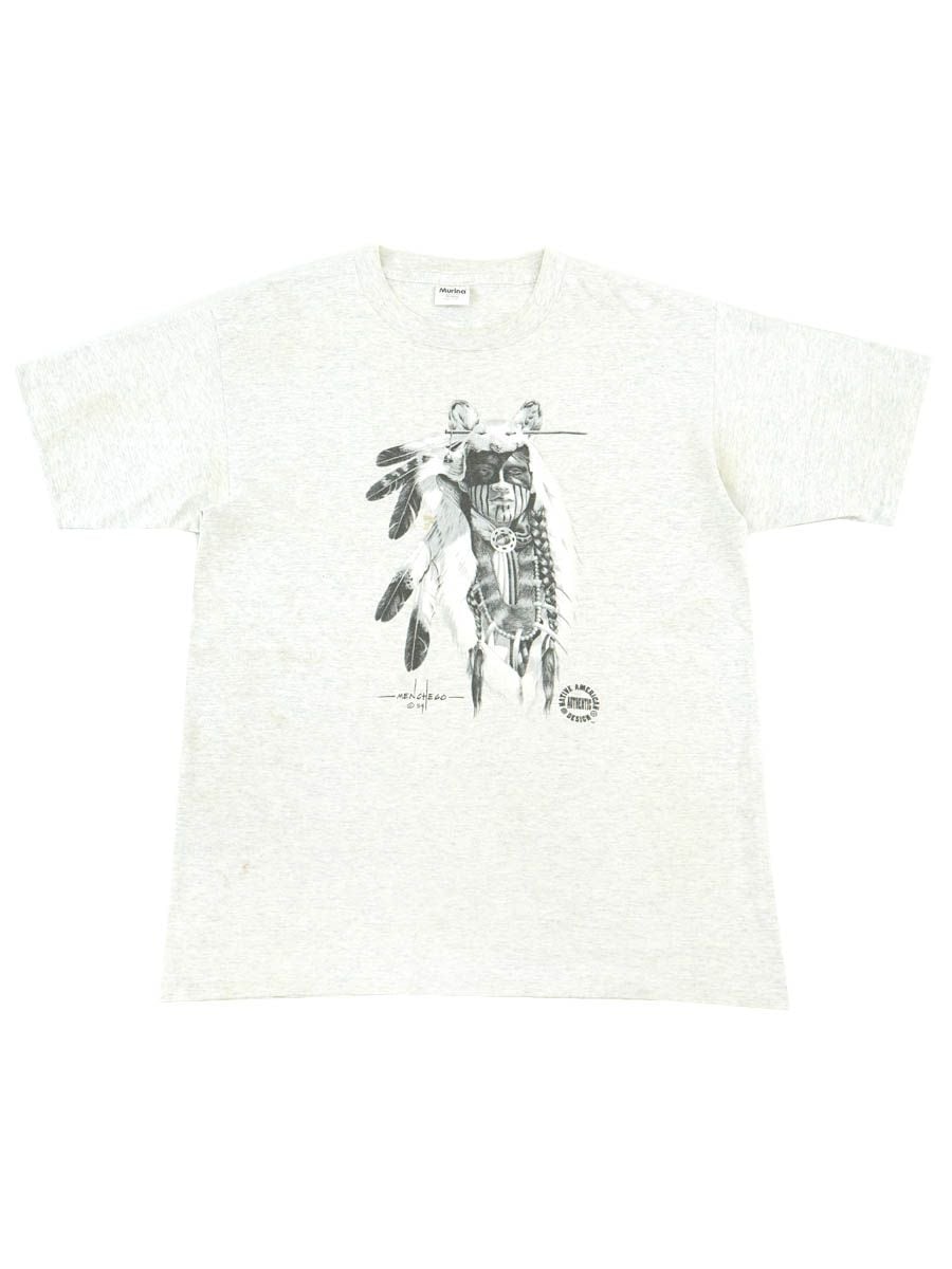 90's Murina ''MENCHEGO 94'' インディアンヘッド Tシャツ 表記(L) USA製