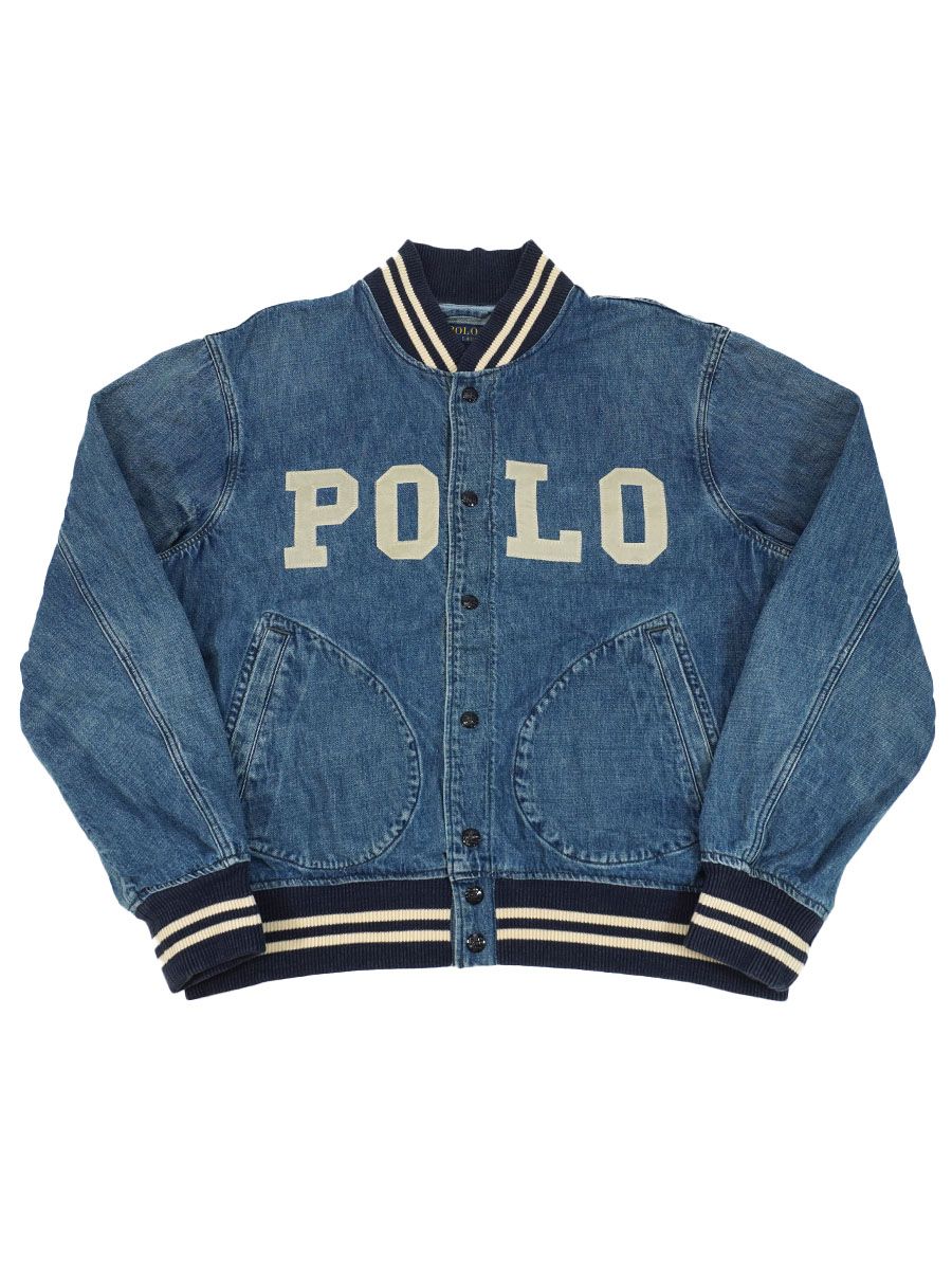 POLO Ralph Lauren リブライン フルスナップ デニムブルゾン 表記(XL)