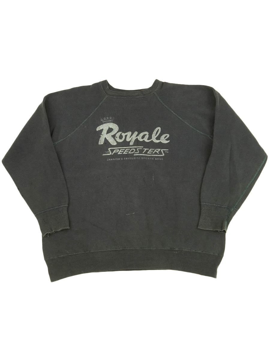60's～ ''ROYALE SPEEDSTERS'' ラグランスウェット 褪せブラック 実寸(L位)