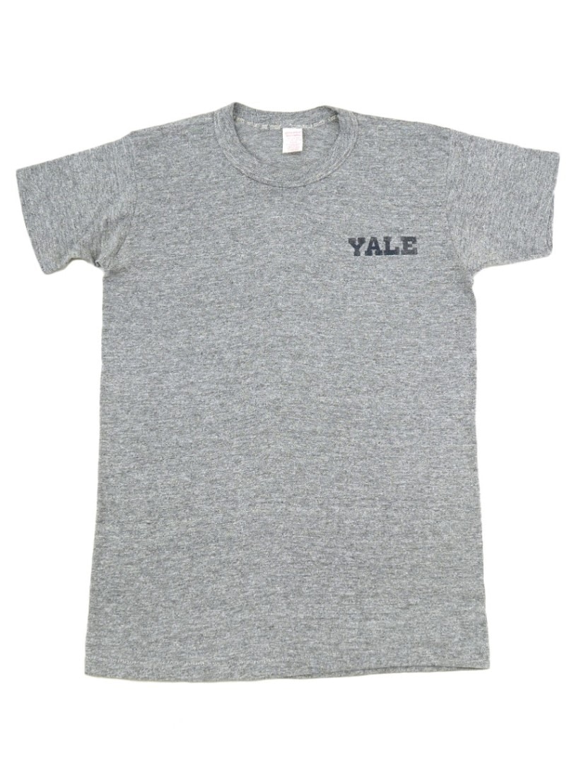 70's～ Princeton Sportswear ''YALE'' 霜降り バインダーネックTシャツ 表記(L) USA製