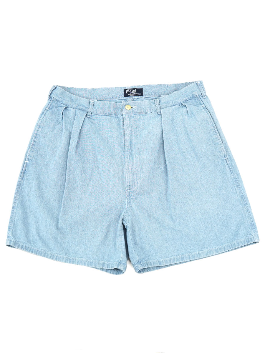 USA製 RALPH LAUREN 2タック シアサッカー ショーツ W36 ラルフローレン 2タック シャンブレーショーツ 表記(W36) USA製