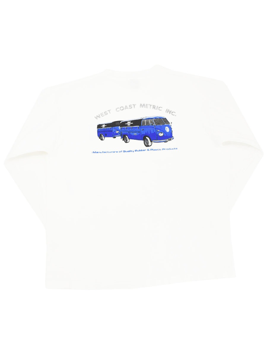 70's～ Anvil ''WEST COAST METRIC INC.'' 両面袖プリント ロングスリーブTシャツ ホワイト 表記(XL)