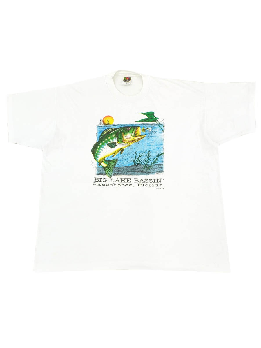 90's FRUIT OF THE LOOM ブラックバス ''BIG LAKE BASSIN'' Tシャツ 表記(XXL)