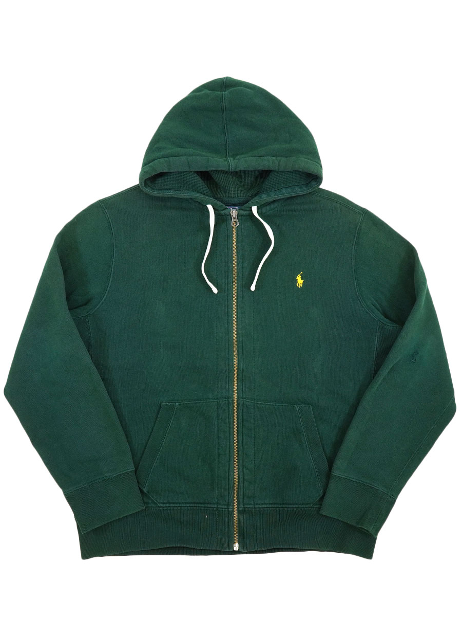 ラルフローレン コットンニット フルジップスウェットパーカ グリーン 表記(XL)
