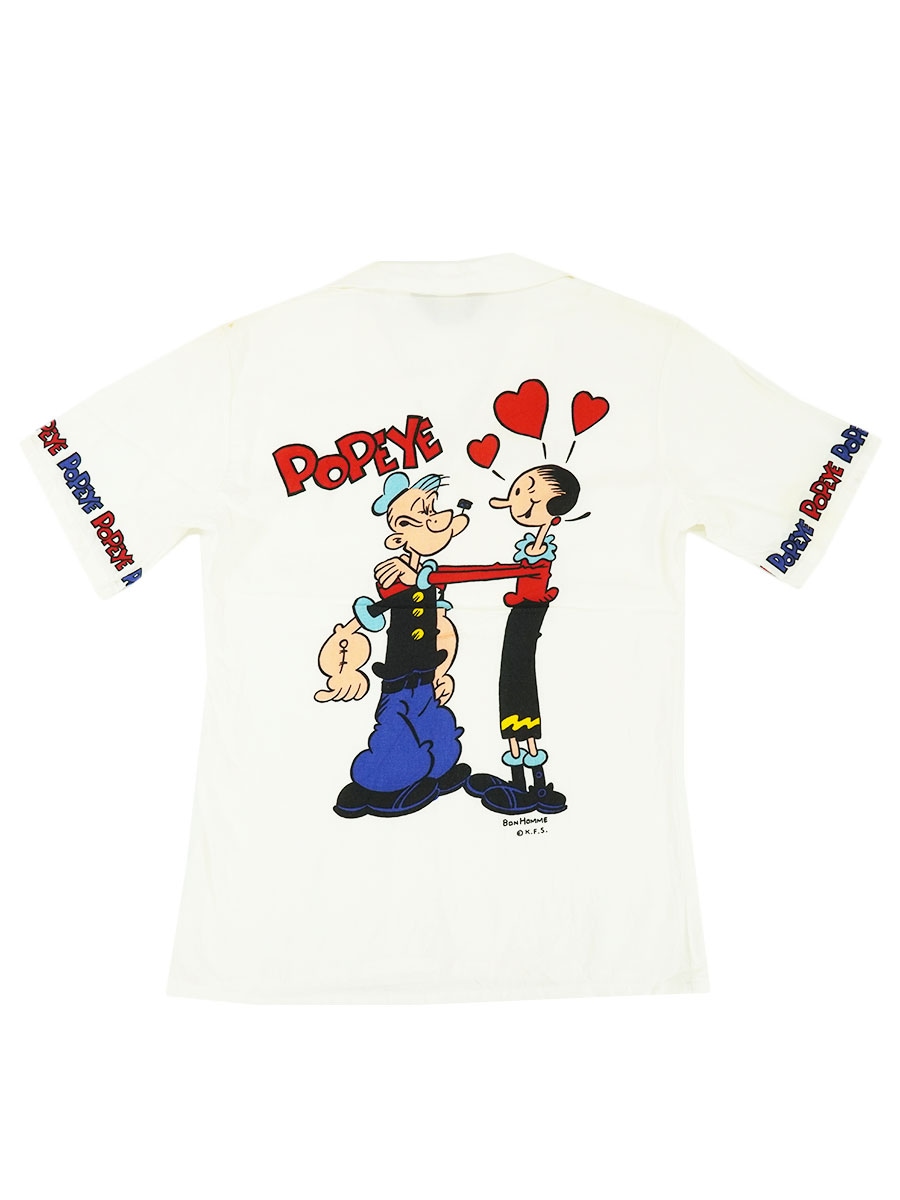 70's～ BonHomme ポパイ&オリーブ レーヨン開襟シャツ 表記(S) キッズサイズ