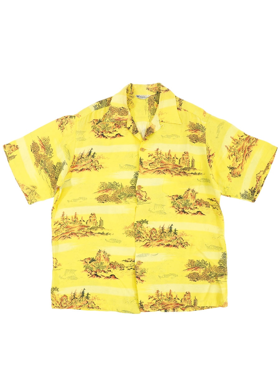 50's Kilahana ループカラー ハワイアンシャツ 和柄 ちりめん 表記(L)