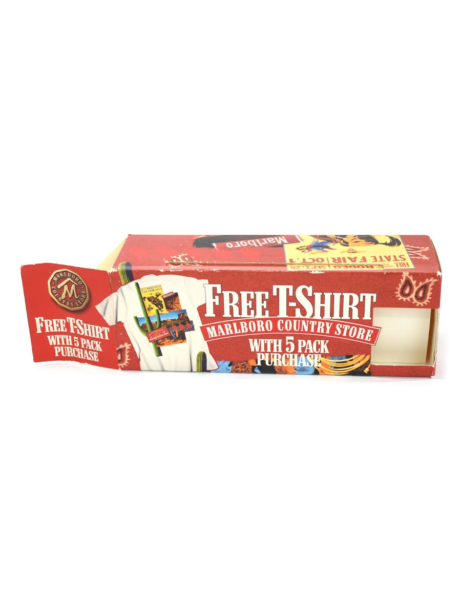 90's FRUIT OF THE LOOM ''Marlboro'' 両面プリント ポケットTシャツ ホワイト 表記(XL) USA製 箱付きDEAD