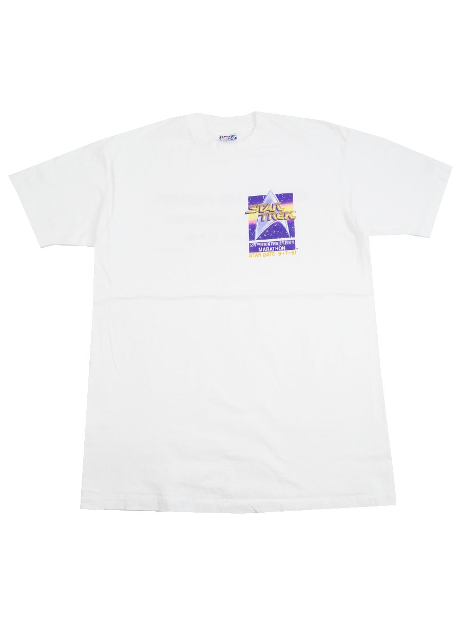 90's Hanes ''STAR TREK'' 100％コットン 両面プリント Tシャツ ホワイト 表記(L) USA製
