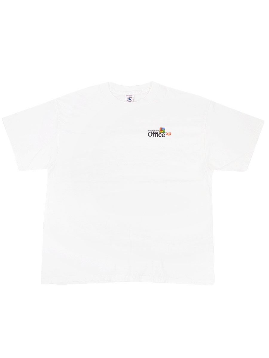 00's DELTA ''Microsoft Office xp'' 両面プリントTシャツ ホワイト 表記(XL)
