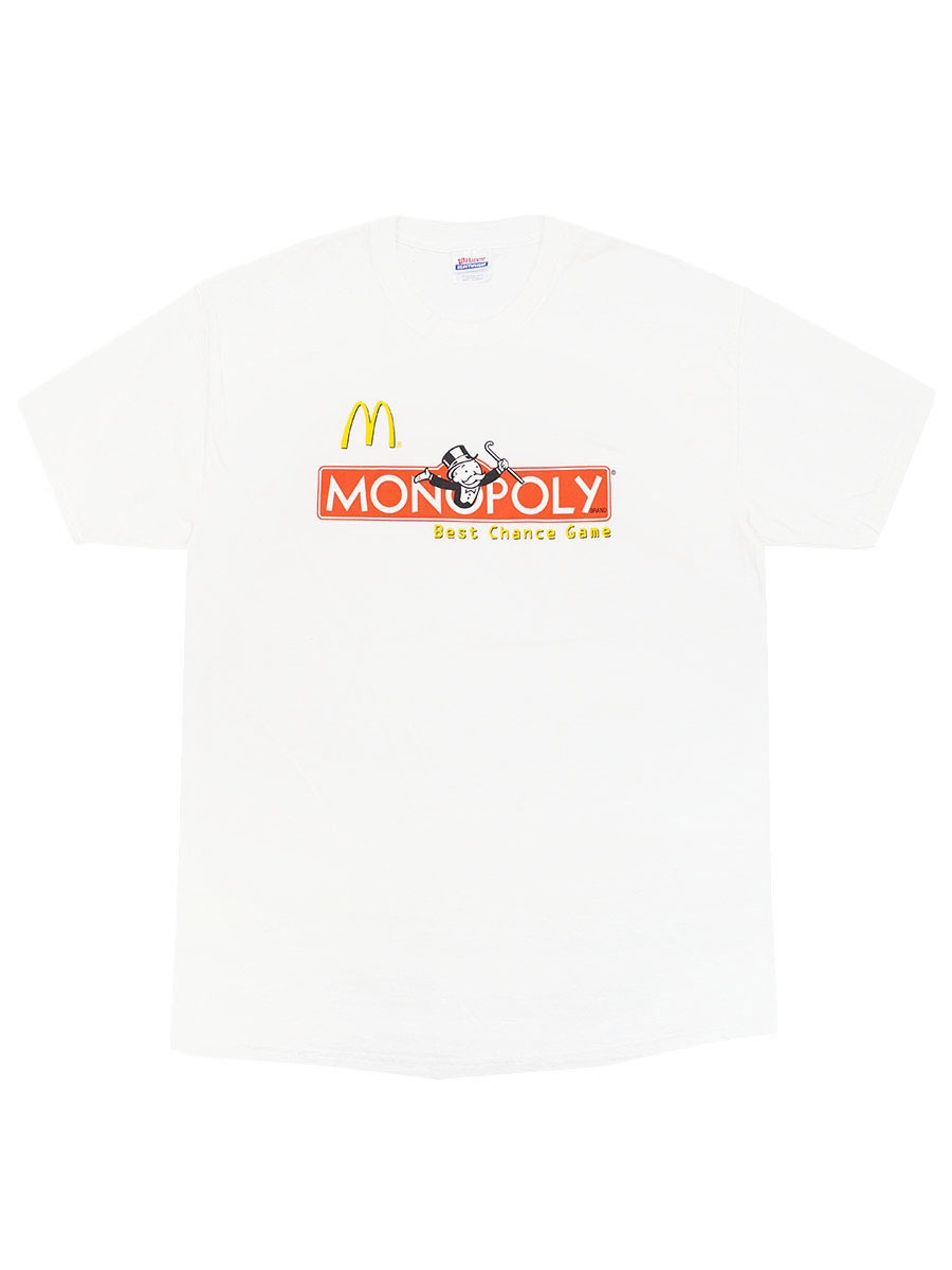 00's Hanes MONOPOLY×マクドナルド ''Best Chance Game'' Tシャツ ホワイト 表記(L)