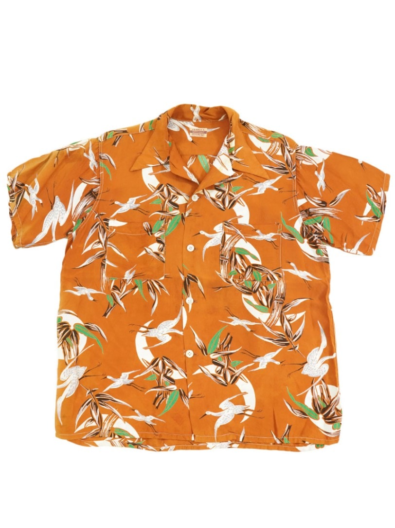 50s PENNEY'S 和柄　鶴　アロハシャツ 50s PENNEY'S 和柄 鶴 アロハシャツ