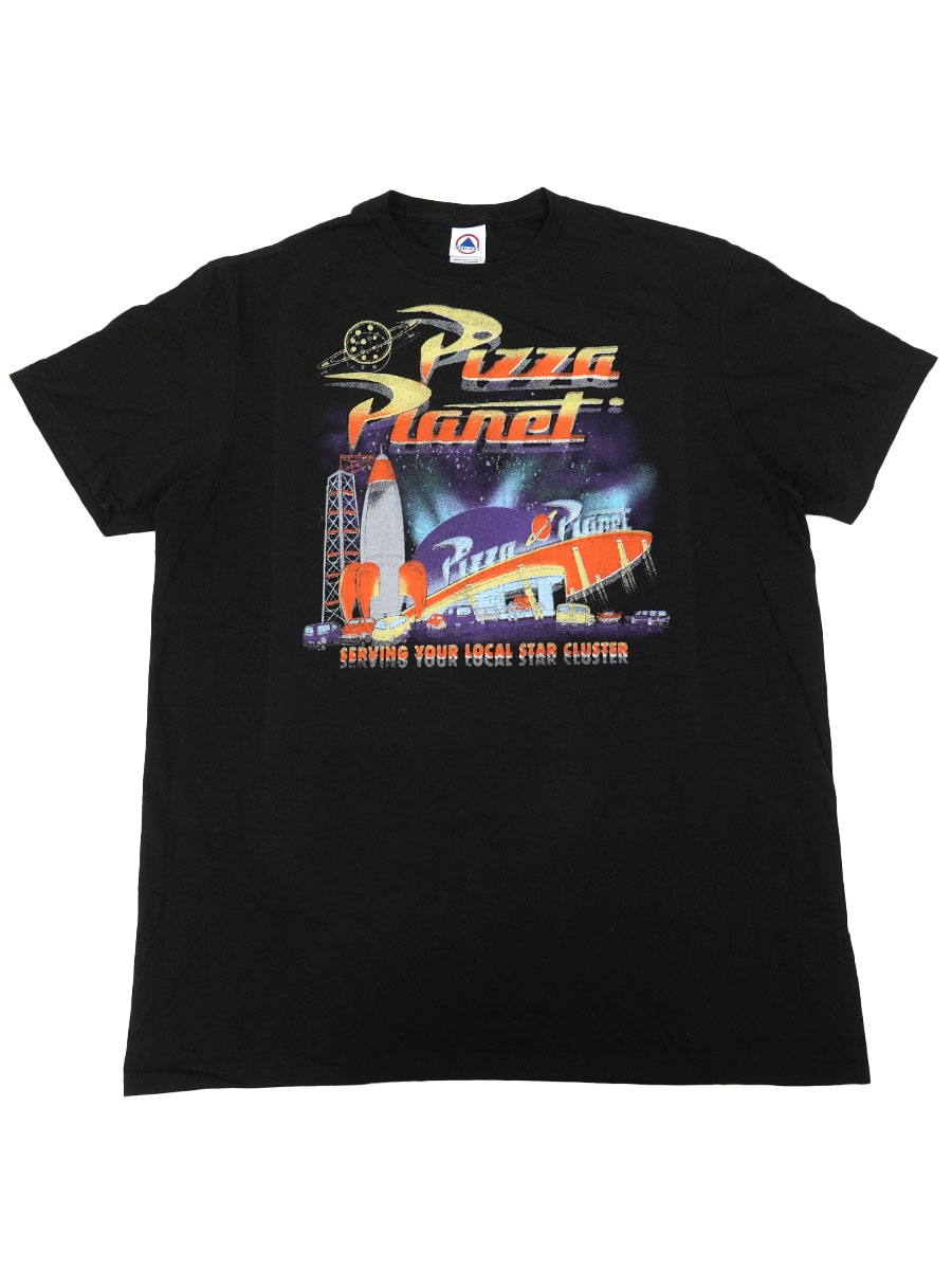 00's DELTA ''Pizza Planet'' プリント Tシャツ ブラック 表記(L