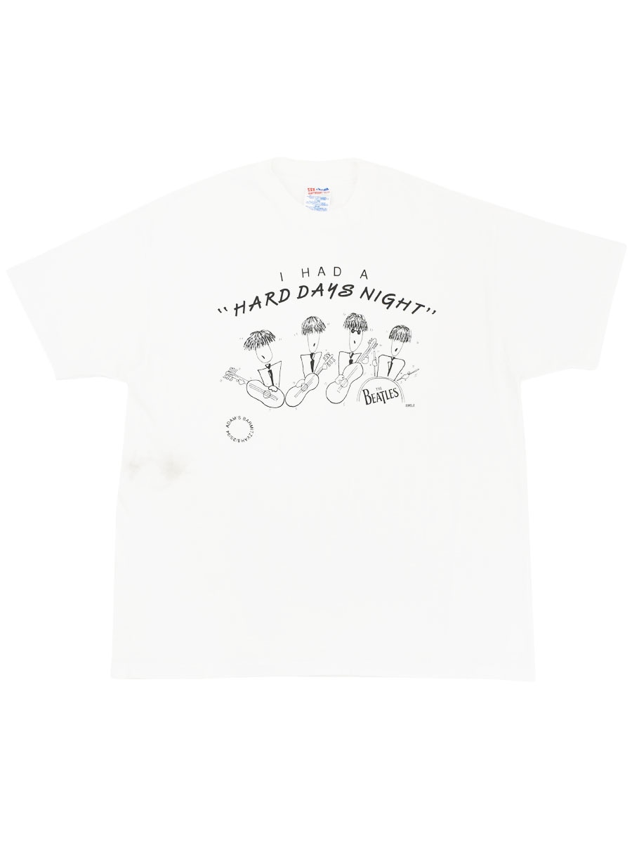 90's Hanes THE BEATLES ''I HAD A ''HARD DAYS NIGHT'' '' プリントTシャツ ホワイト 表記(XL)