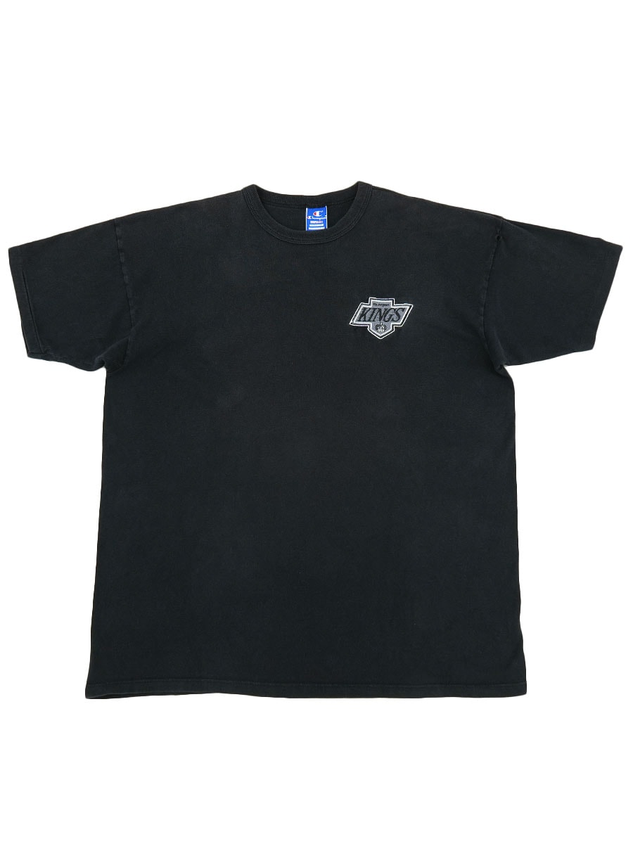 90's チャンピオン ''KINGS'' 刺繍ロゴ 100%コットンTシャツ 表記(XXL) 黒