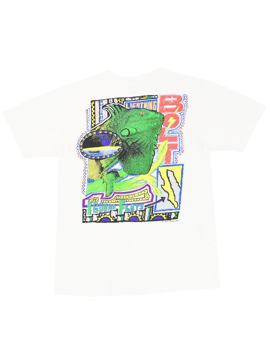 80's～ LIGHTNING BOLT ''IGUANA FLATS'' 両面プリント Tシャツ 表記(M) USA製