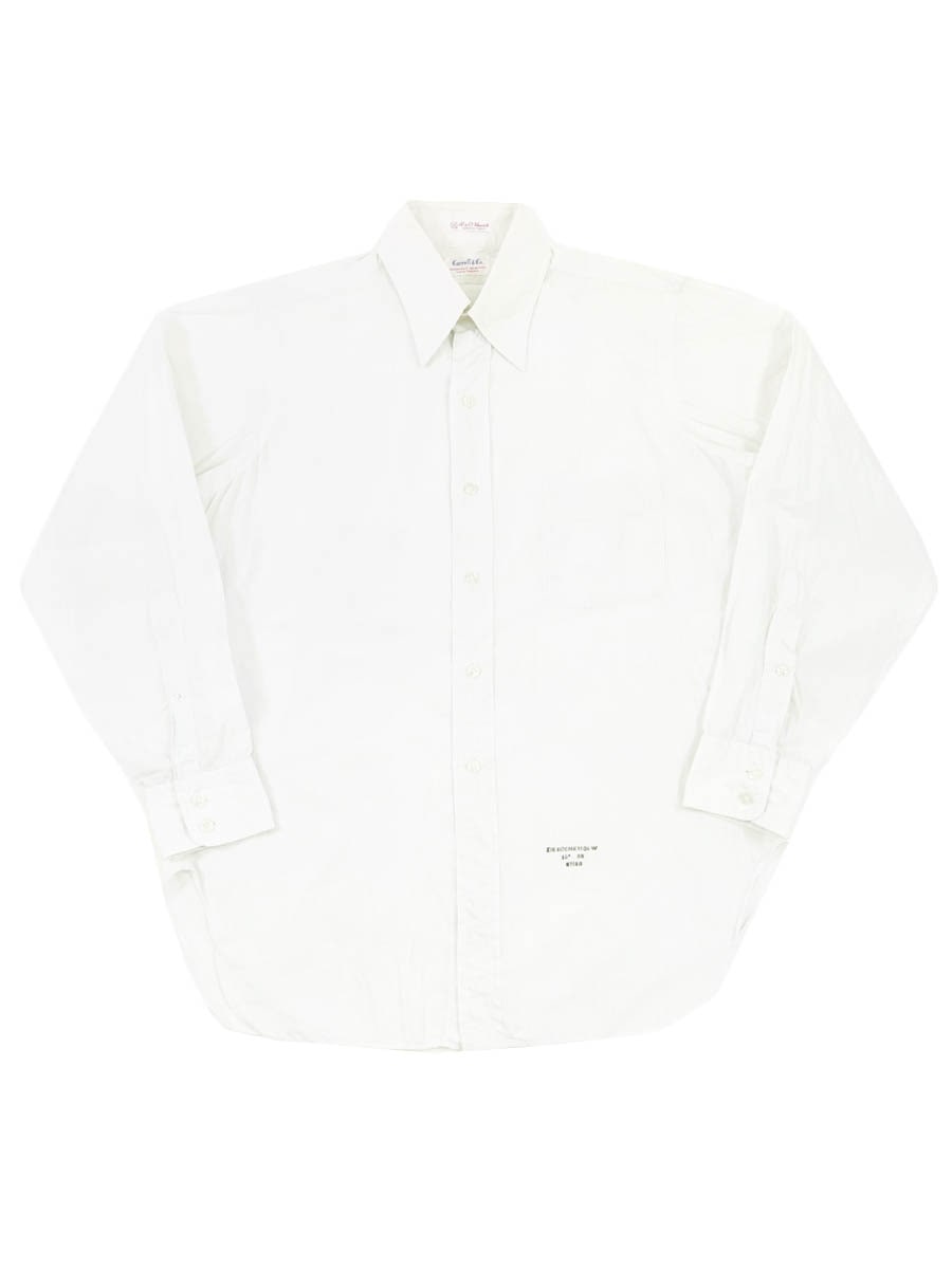 70's～ R&O. Hawick ストライプ柄 ロングスリーブシャツ 白 実寸(15 1