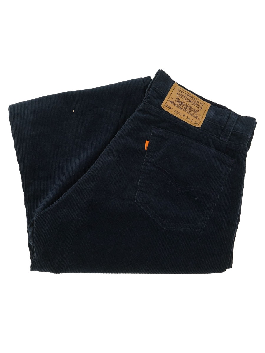 90's Levi's 550 Rマークのみオレンジタブ コーディュロイパンツ ネイビー 実寸(33x28位) USA製