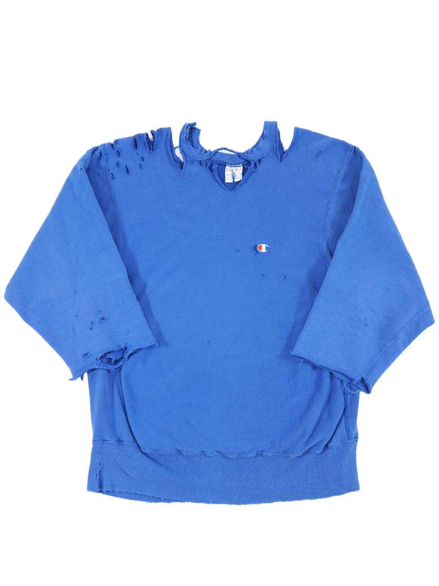 90's 刺繍タグ チャンピオンRW 無地 ロイヤルブルー 表記(18) 襤褸