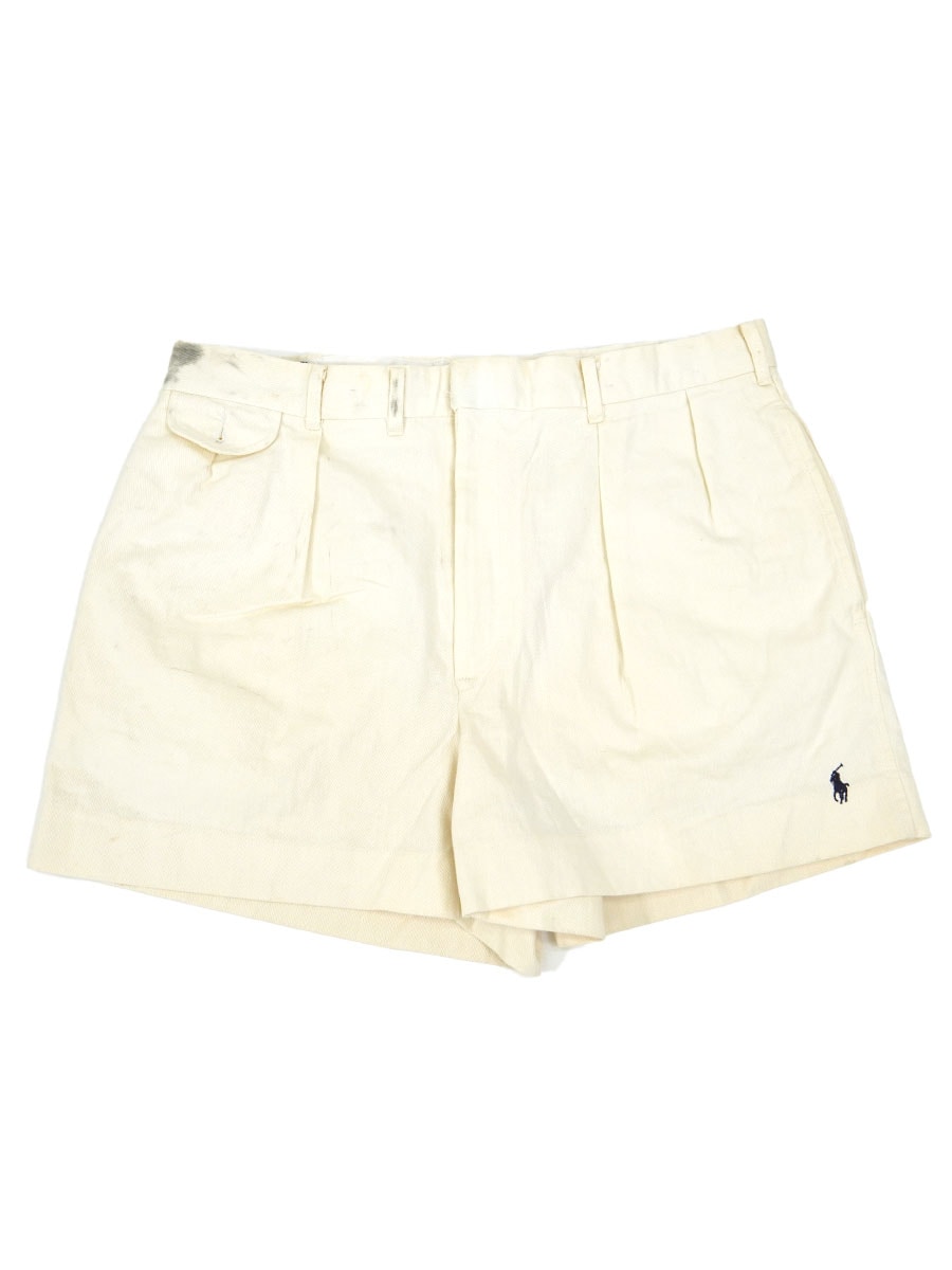 USA製 ラルフローレン 2タック チノショーツ アイボリー 表記(34)