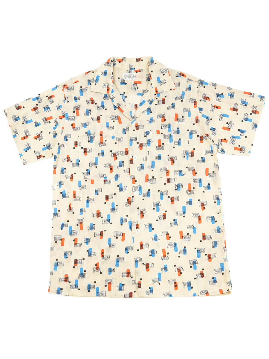 50's Munsey Park ループカラー 総柄 半袖シャツ 表記(S) | NEW ITEM