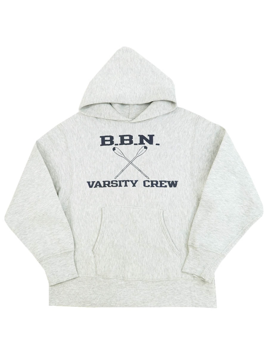 80's プリントタグ チャンピオンRWパーカ ''B.B.N. VARSITY CREW'' 3段プリント 表記(M)