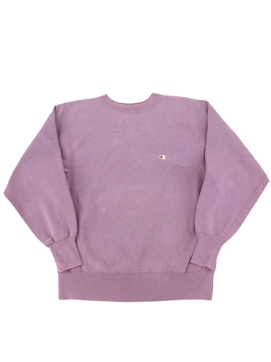 90's 刺繍タグ チャンピオンRW 無地 ライラック 表記(L) USA製