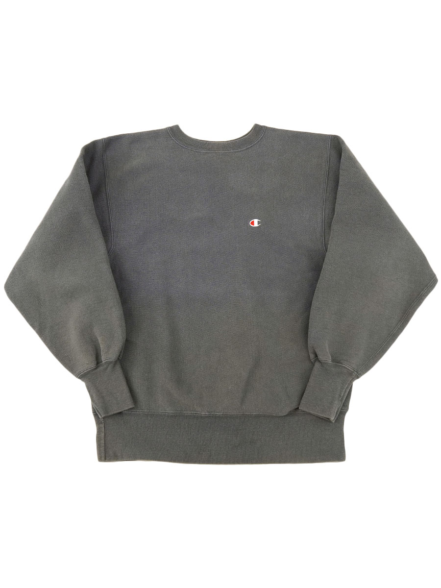 90's 刺繍タグ チャンピオンRW 無地 レアカラー アスファルトグレー