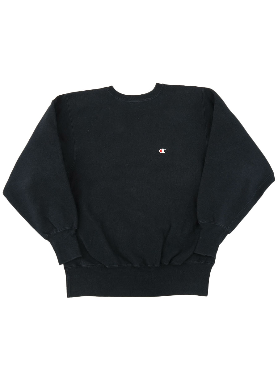 90's 刺繍タグ チャンピオンRW 無地 ブラック 表記(XL) USA製
