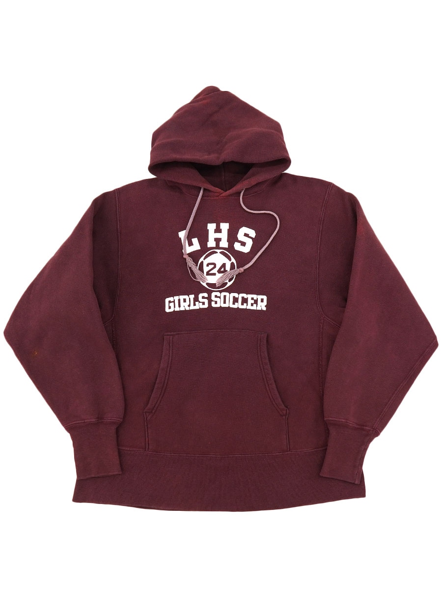 70's 単色タグ チャンピオンRWパーカ ''LHS GIRLS SOCCERR'' 3段プリント 表記(S)