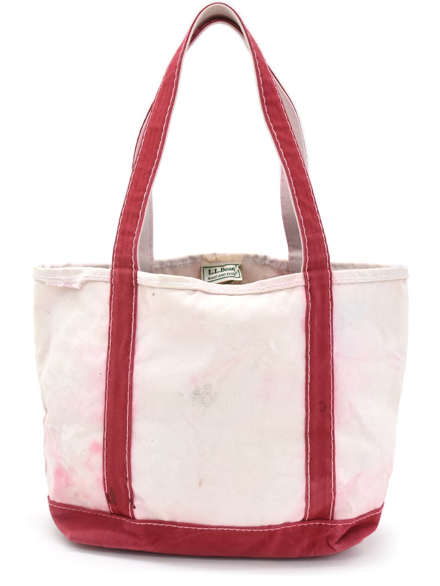80's～ L.L.Bean BOAT AND TOTE 生成りxレッド