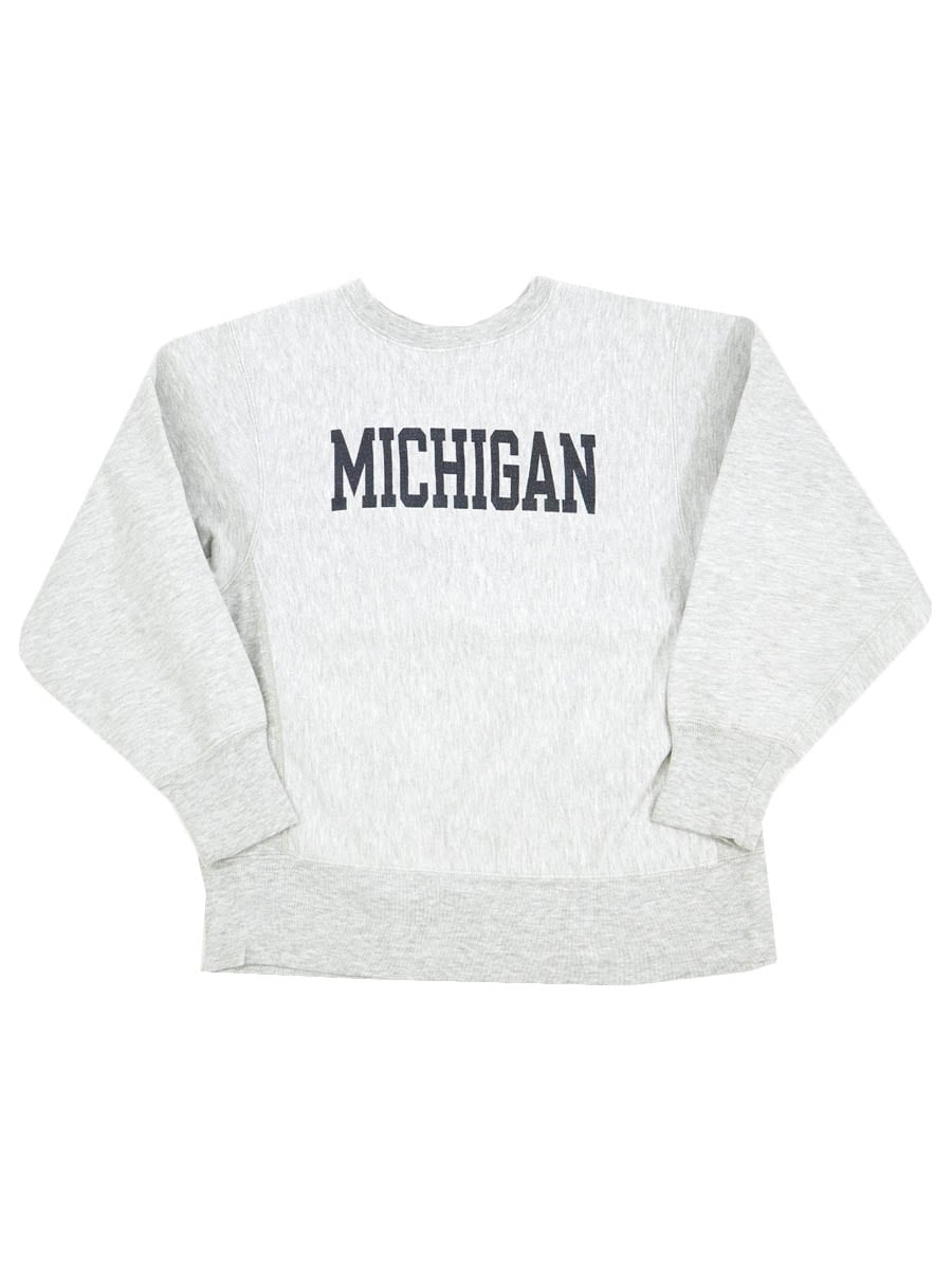 80's プリントタグ チャンピオンRW ''MICHIGAN'' 染み込み 表記(M)