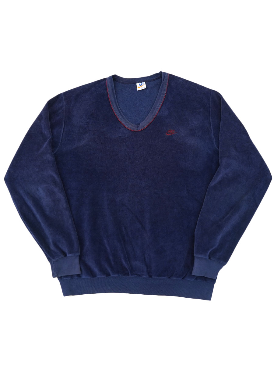 人気が高い 70's オレンジタグ USA 表記(L) ベロアスウェット Vネック NIKE トップス