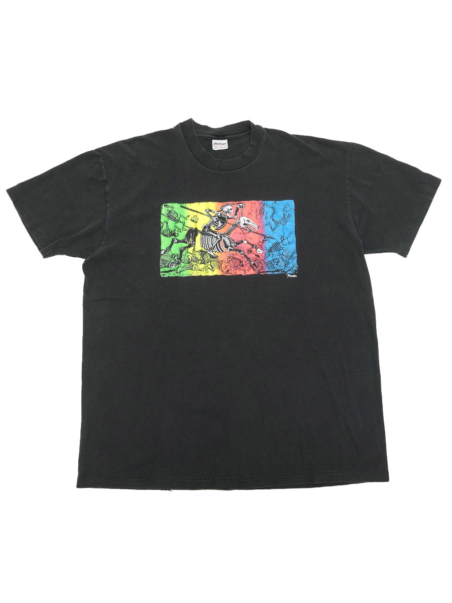 90's Stedman 100％コットン スカルプリントTシャツ ブラック 表記(XXL) USA製 