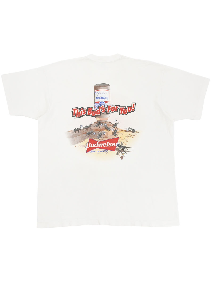 90's FRUIT OF THE LOOM Budweiser ''This Bud's For You!'' 両面プリント Tシャツ 表記(XXL) USA製