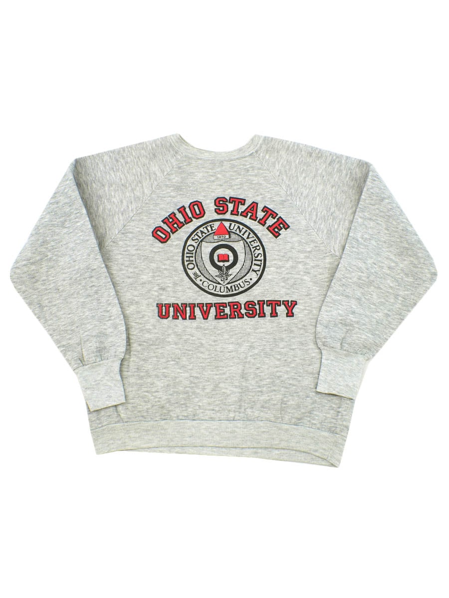 80's SIGNAL ''OHIO STATE UNIVERSITY'' 3段プリント スウェット 表記(L)
